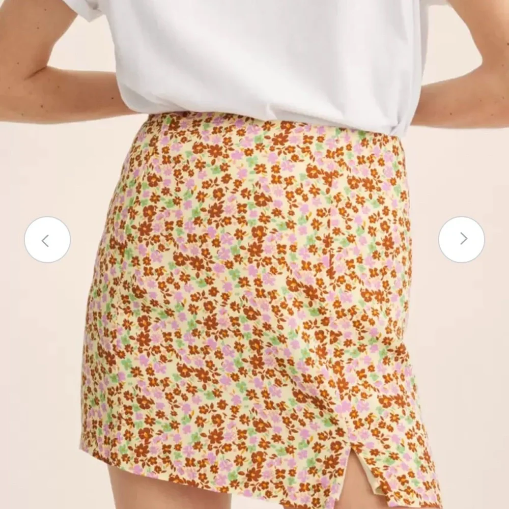 Mango Floral yellow Patterned Mini Skirt Falda 308 LUCY NEW NWT XL EXTRA LARGE